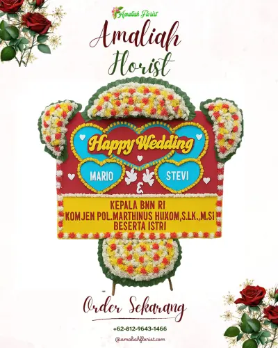 Karangan Papan Bunga Pernikahan di Sendangadi